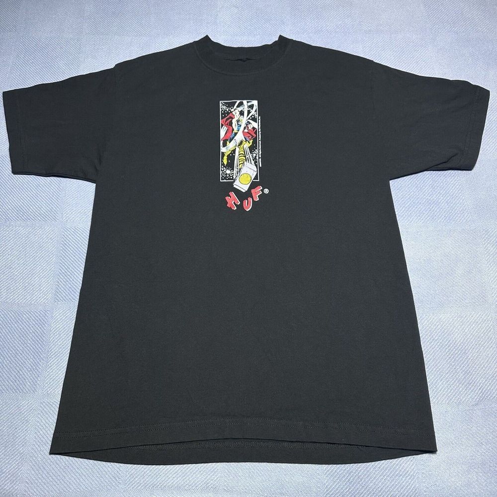 HUF x Marvel Thor Hammer Comic Book Superhero Black T-Shirt Size‎ Medium